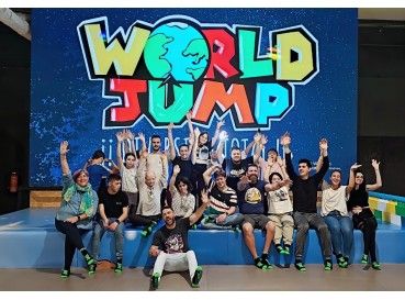 Light up trampoline park